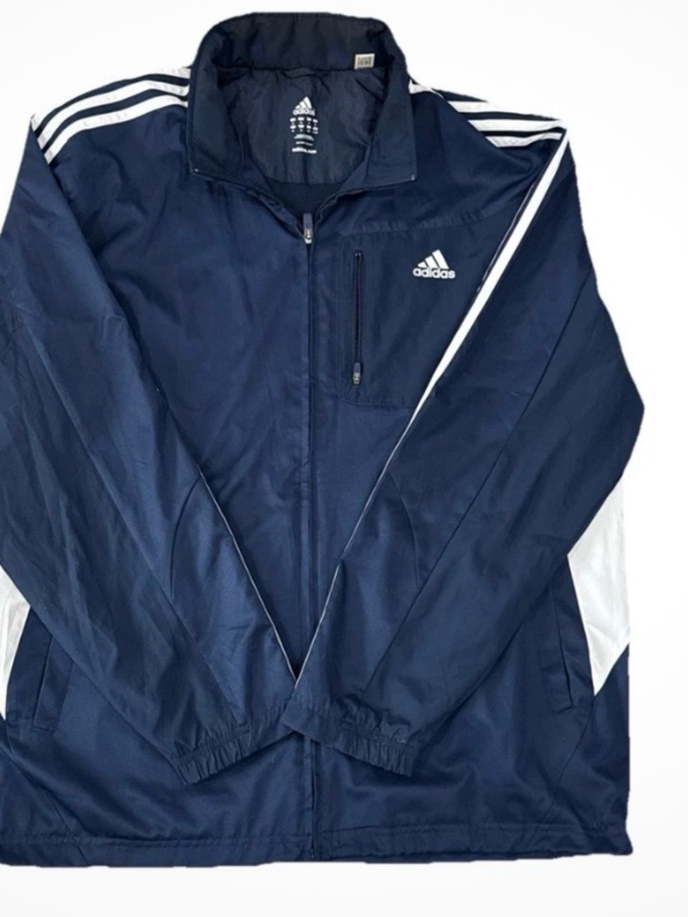 adidas Navy and White Lightweight Men’s Track Jacket